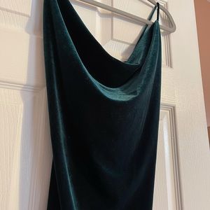 Velvet green midi dress
